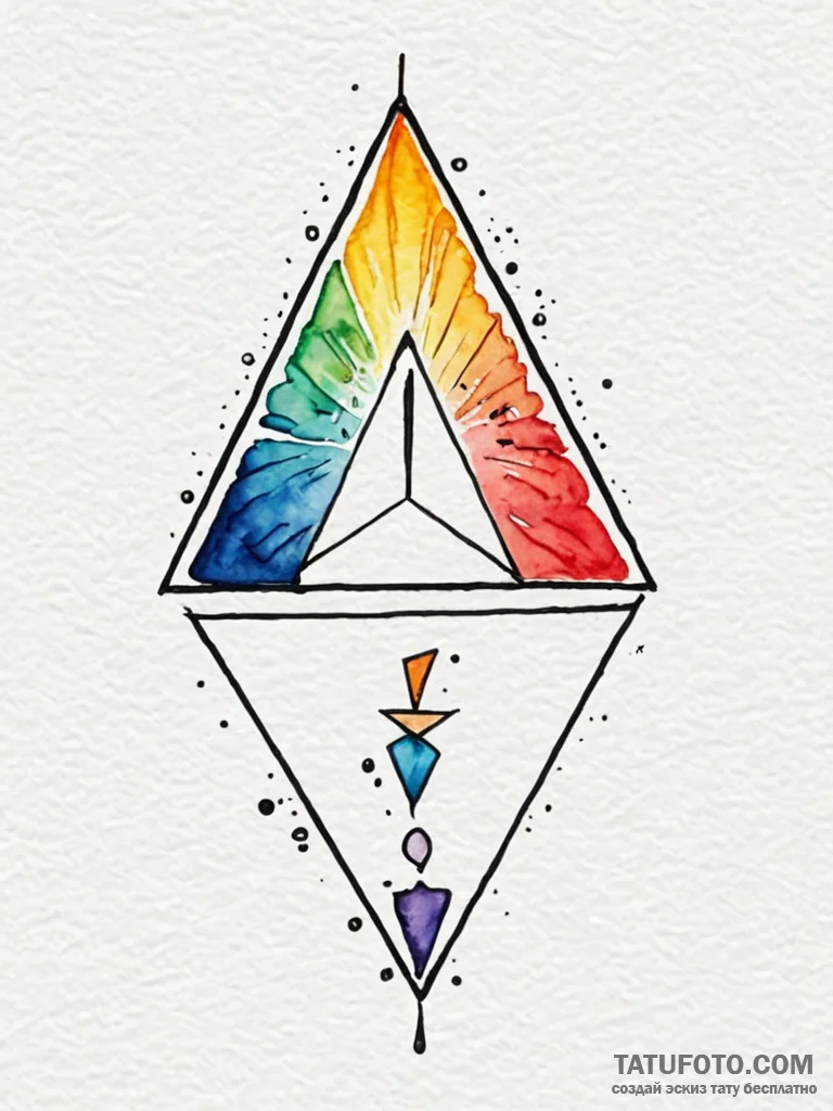 Tattoo sketch, emotional spectrum prism, a cl... - эскиз тату (№1752453909_0, 14.07.2025 00:45) — Tatufoto.com