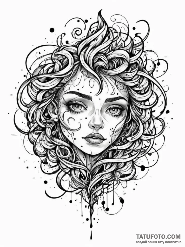 Tattoo sketch, omnipresent glitch, an abstrac... - эскиз тату (№1752454158_0, 14.07.2025 00:49) — Tatufoto.com
