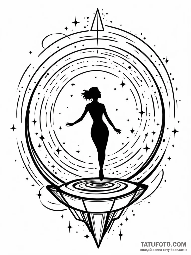 Tattoo sketch, journey through a wormhole, a... - эскиз тату (№1752454326_0, 14.07.2025 00:52) — Tatufoto.com