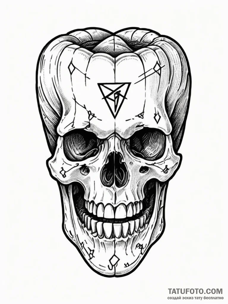 Tattoo sketch, embedded wisdom tooth, a detai... - эскиз тату (№1752455081_0, 14.07.2025 01:04) — Tatufoto.com