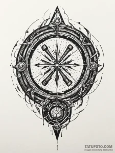 Tattoo sketch, fire-forged data core, a glowi... - эскиз тату (№1752455760_0, 14.07.2025 01:16) — Tatufoto.com