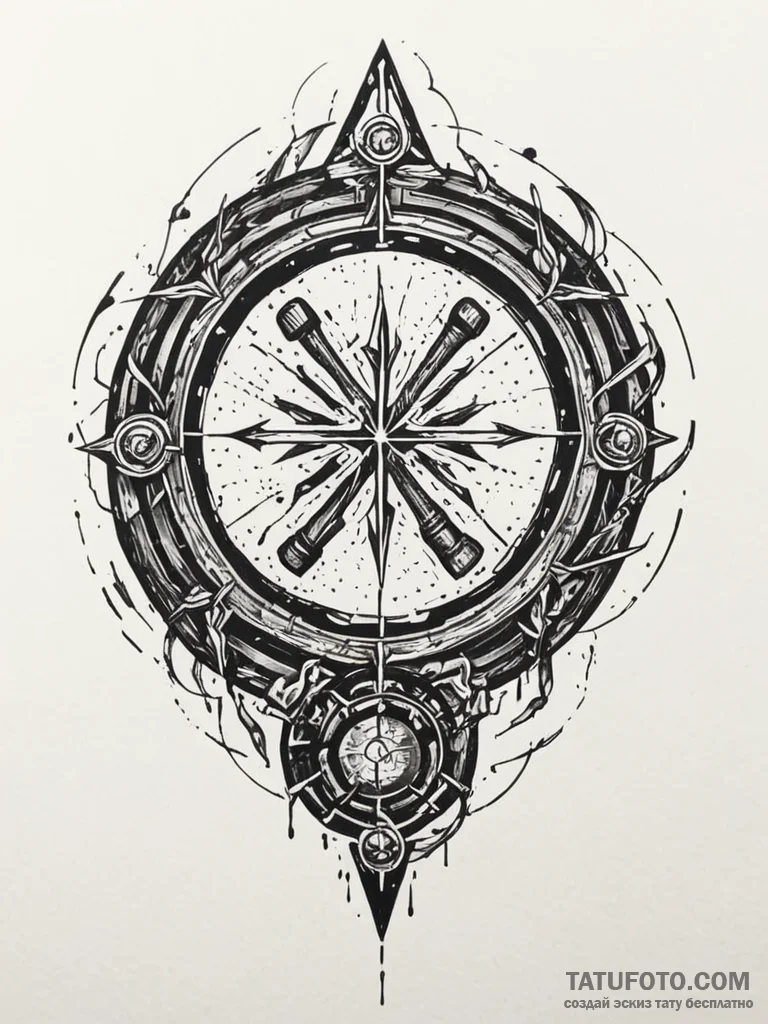Tattoo sketch, fire-forged data core, a glowi... - эскиз тату (№1752455760_0, 14.07.2025 01:16) — Tatufoto.com