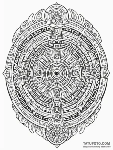 Tattoo sketch, aztec calendar stone reimagine... - эскиз тату (№1752455927_0, 14.07.2025 01:18) — Tatufoto.com