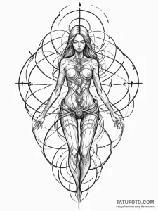 Tattoo sketch, urban myth weaver, a stylized... - эскиз тату (№1752456263_0, 14.07.2025 01:24) — Tatufoto.com