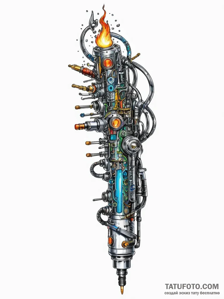 Tattoo sketch, warlock's welding torch (digit... - эскиз тату (№1752457183_0, 14.07.2025 01:39) — Tatufoto.com