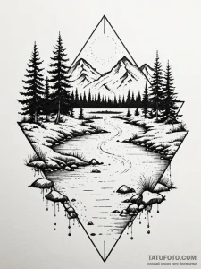 Tattoo sketch, river of forgetfulness, digita... - эскиз тату (№1752457604_0, 14.07.2025 01:46) — Tatufoto.com