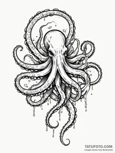 Tattoo sketch, octopus tentacle, cybernetic g... - эскиз тату (№1752457939_0, 14.07.2025 01:52) — Tatufoto.com