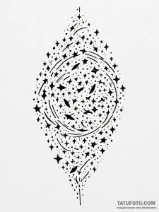 Tattoo sketch, synchronized swarm of stars, a... - эскиз тату (№1752458357_0, 14.07.2025 01:59) — Tatufoto.com