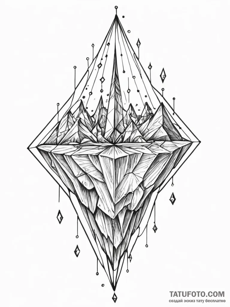 Tattoo sketch, crystalized data storage: beau... - эскиз тату (№1752459531_0, 14.07.2025 02:18) — Tatufoto.com
