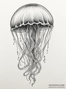 Tattoo sketch, radiant jellyfish, quantum bel... - эскиз тату (№1752459782_0, 14.07.2025 02:23) — Tatufoto.com