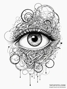 Tattoo sketch, hidden truth in chaos, a swirl... - эскиз тату (№1752460782_0, 14.07.2025 02:39) — Tatufoto.com