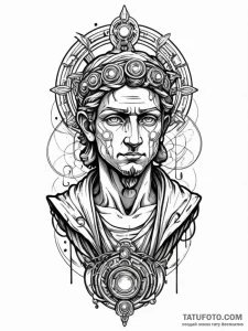 Tattoo sketch, graffiti-covered oracle, an an... - эскиз тату (№1752460950_0, 14.07.2025 02:42) — Tatufoto.com