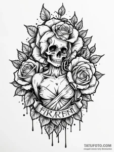 Tattoo sketch, broken classical statue, overg... - эскиз тату (№1752461034_0, 14.07.2025 02:43) — Tatufoto.com