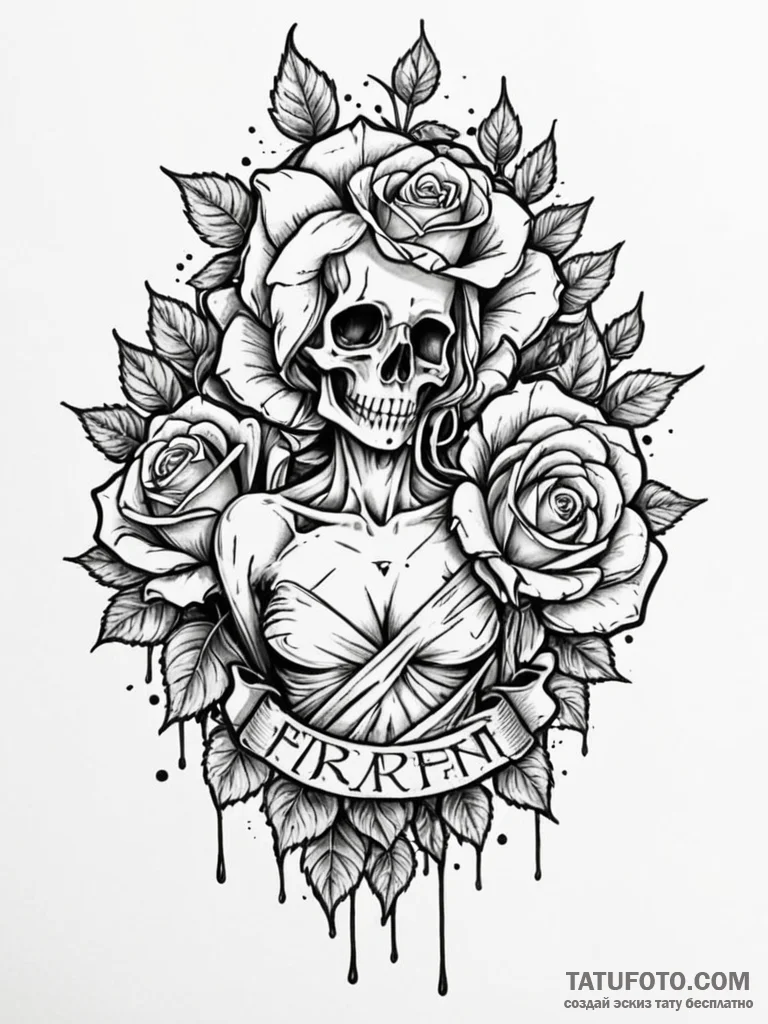 Tattoo sketch, broken classical statue, overg... - эскиз тату (№1752461034_0, 14.07.2025 02:43) — Tatufoto.com