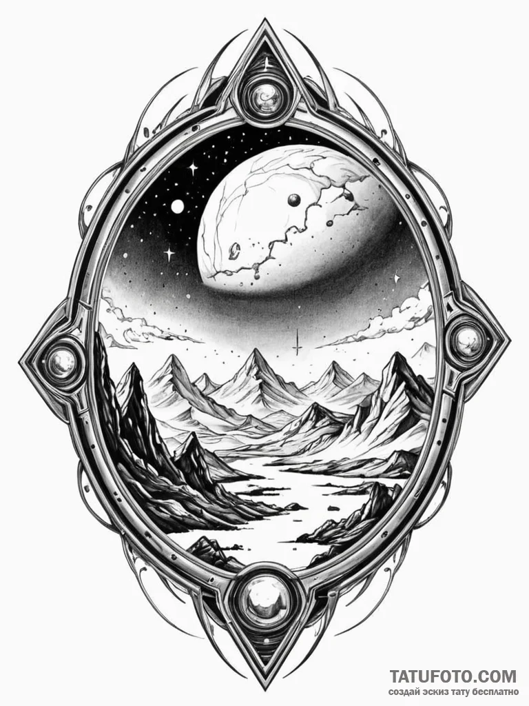 Tattoo sketch, xenith portal frame, a minimal... - эскиз тату (№1752461119_0, 14.07.2025 02:45) — Tatufoto.com