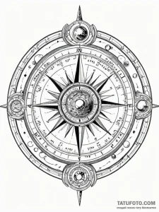 Tattoo sketch, x-ray vision compass, an antiq... - эскиз тату (№1752461203_0, 14.07.2025 02:46) — Tatufoto.com