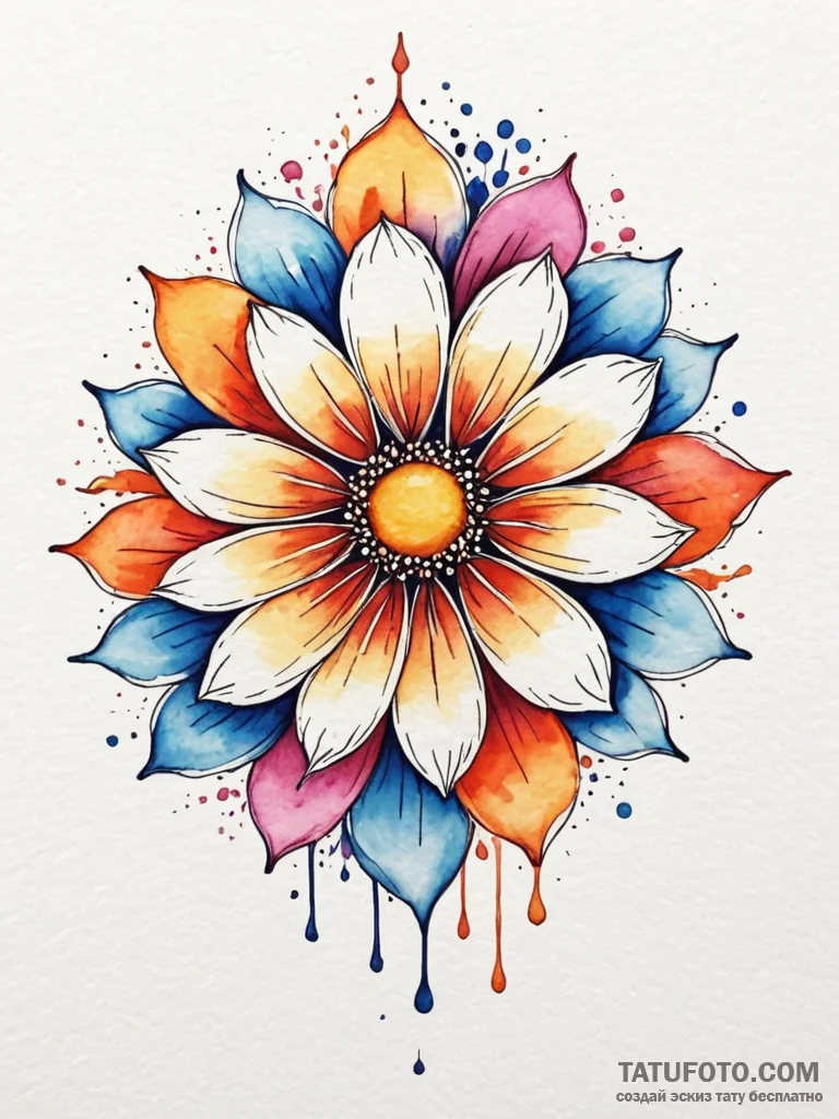 Tattoo sketch, perpetual bloom of creativity,... - эскиз тату (№1752462295_0, 14.07.2025 03:04) — Tatufoto.com