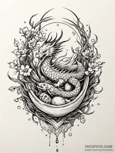 Tattoo sketch, empty nest of innovation, a be... - эскиз тату (№1752462888_0, 14.07.2025 03:14) — Tatufoto.com