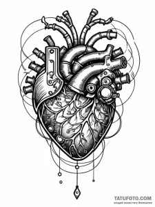 Tattoo sketch, sympathetic synthesizer heart,... - эскиз тату (№1752464327_0, 14.07.2025 03:38) — Tatufoto.com