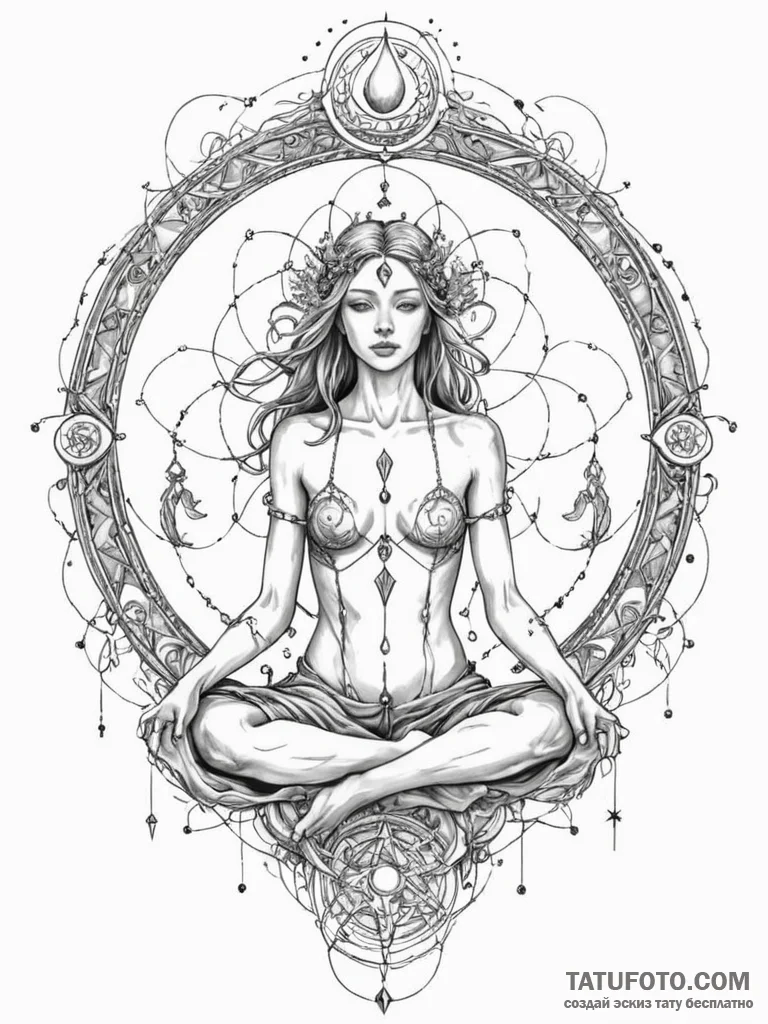 Tattoo sketch, oneiroi oracle's dream tapestr... - эскиз тату (№1752464921_0, 14.07.2025 03:48) — Tatufoto.com