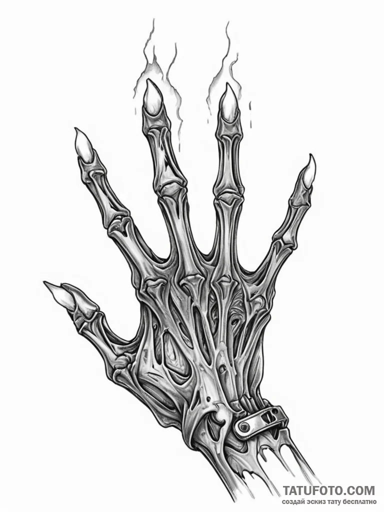 Tattoo sketch, zombie hand, reaching for conn... - эскиз тату (№1752465006_0, 14.07.2025 03:50) — Tatufoto.com