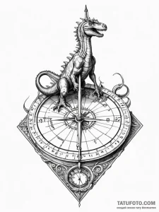 Tattoo sketch, sundial of shifting eras, an a... - эскиз тату (№1752466020_0, 14.07.2025 04:07) — Tatufoto.com