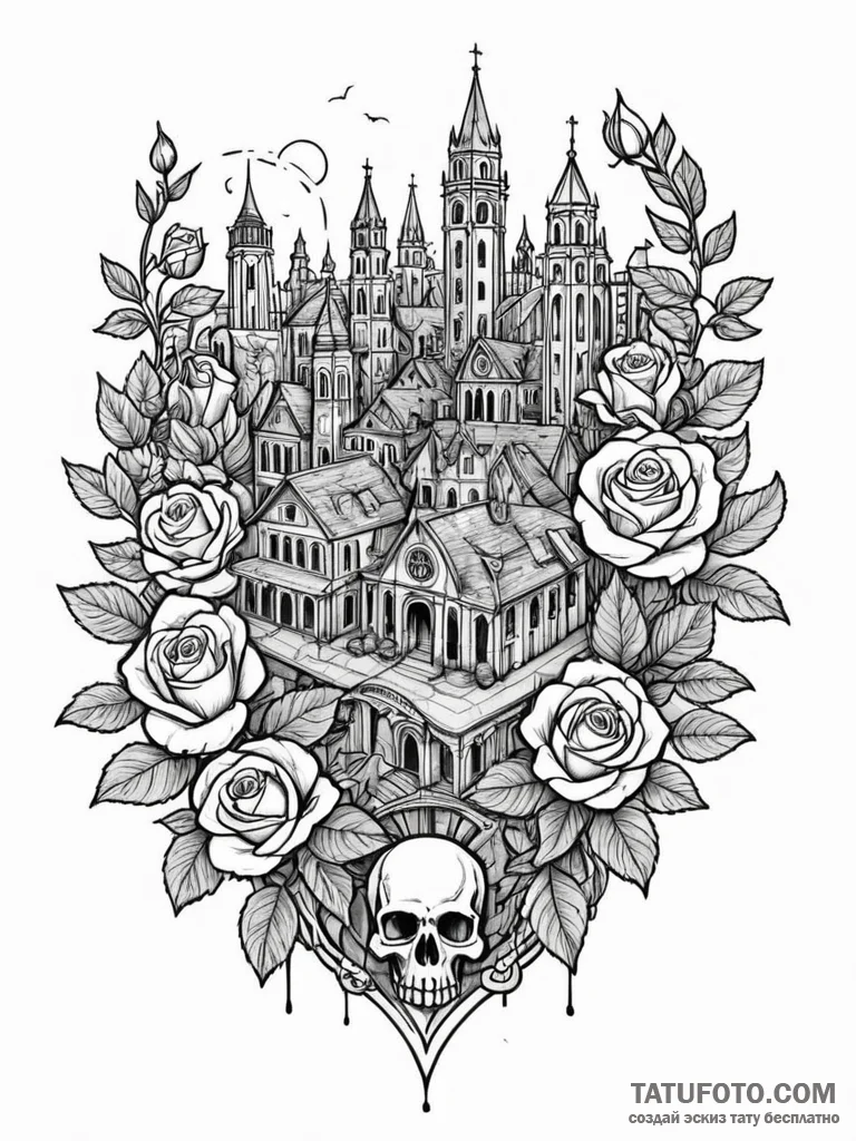 Tattoo sketch, board game pieces scattered to... - эскиз тату (№1752466442_0, 14.07.2025 04:14) — Tatufoto.com