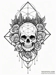 Tattoo sketch, blockchain ledger visualized a... - эскиз тату (№1752467111_0, 14.07.2025 04:25) — Tatufoto.com