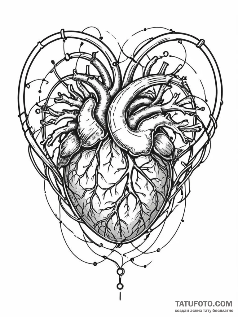Tattoo sketch, empathy circuit board, a delic… — эскиз тату (№1752467362_0, 14.07.2025 04:29) — Tatufoto.com