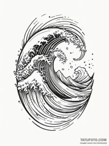 Tattoo sketch, wave of innovation, surfing re... - эскиз тату (№1752469036_0, 14.07.2025 04:57) — Tatufoto.com