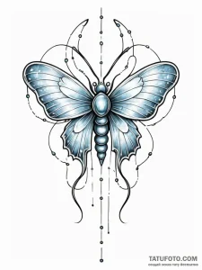 Tattoo sketch, mystical microchip moth, a del... - эскиз тату (№1752469290_0, 14.07.2025 05:01) — Tatufoto.com