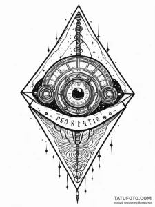 Tattoo sketch, first contact signal, an antiq... - эскиз тату (№1752469539_0, 14.07.2025 05:05) — Tatufoto.com