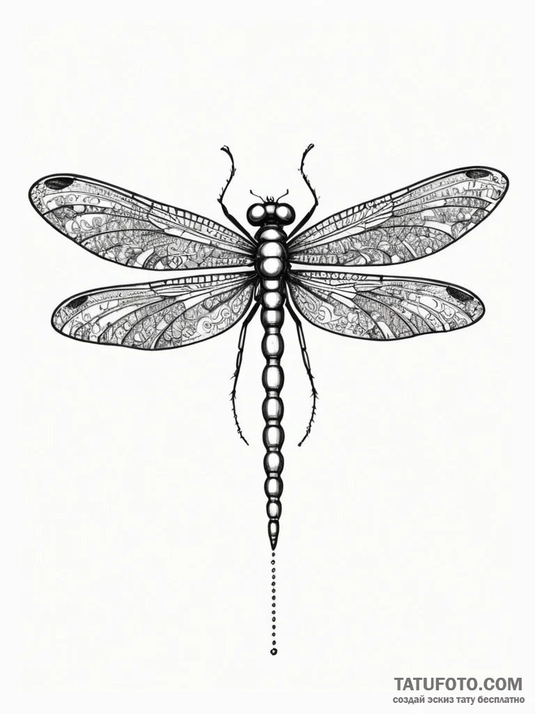 Tattoo sketch, dragonfly drone swarm, a large... - эскиз тату (№1752469792_0, 14.07.2025 05:09) — Tatufoto.com