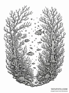 Tattoo sketch, underwater archive, data coral... - эскиз тату (№1752469958_0, 14.07.2025 05:12) — Tatufoto.com