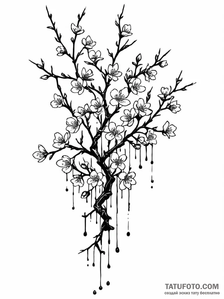 Tattoo sketch, broken binary code cascading d... - эскиз тату (№1752470127_0, 14.07.2025 05:15) — Tatufoto.com