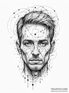 Tattoo sketch, numerical nebula portrait, a s... - эскиз тату (№1752471637_0, 14.07.2025 05:40) — Tatufoto.com