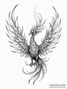 Tattoo sketch, xerophyte phoenix, a phoenix,... - эскиз тату (№1752471806_0, 14.07.2025 05:43) — Tatufoto.com