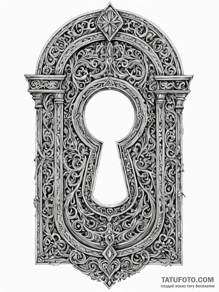 Tattoo sketch, memory palace keyhole, a class... - эскиз тату (№1752472396_0, 14.07.2025 05:53) — Tatufoto.com