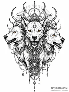 Tattoo sketch, cerberus of connectivity: a th... - эскиз тату (№1752472813_0, 14.07.2025 06:00) — Tatufoto.com
