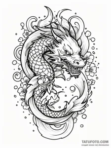Tattoo sketch, an ai-generated apple, glitchi... - эскиз тату (№1752473149_0, 14.07.2025 06:05) — Tatufoto.com
