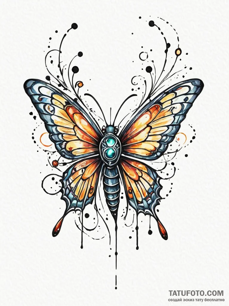 Tattoo sketch, electro-fauna revival, a delic... - эскиз тату (№1752473233_0, 14.07.2025 06:07) — Tatufoto.com
