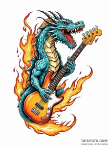 Tattoo sketch, bass guitar morphing into a ro... - эскиз тату (№1752473400_0, 14.07.2025 06:10) — Tatufoto.com