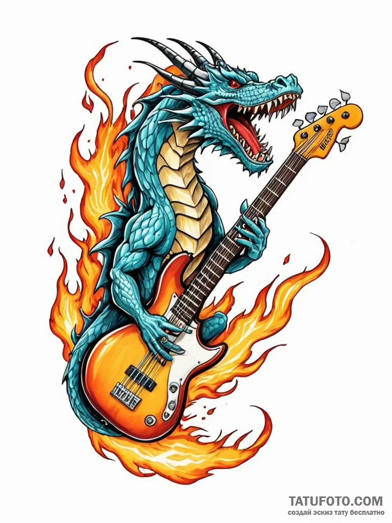 Tattoo sketch, bass guitar morphing into a ro... - эскиз тату (№1752473400_0, 14.07.2025 06:10) — Tatufoto.com