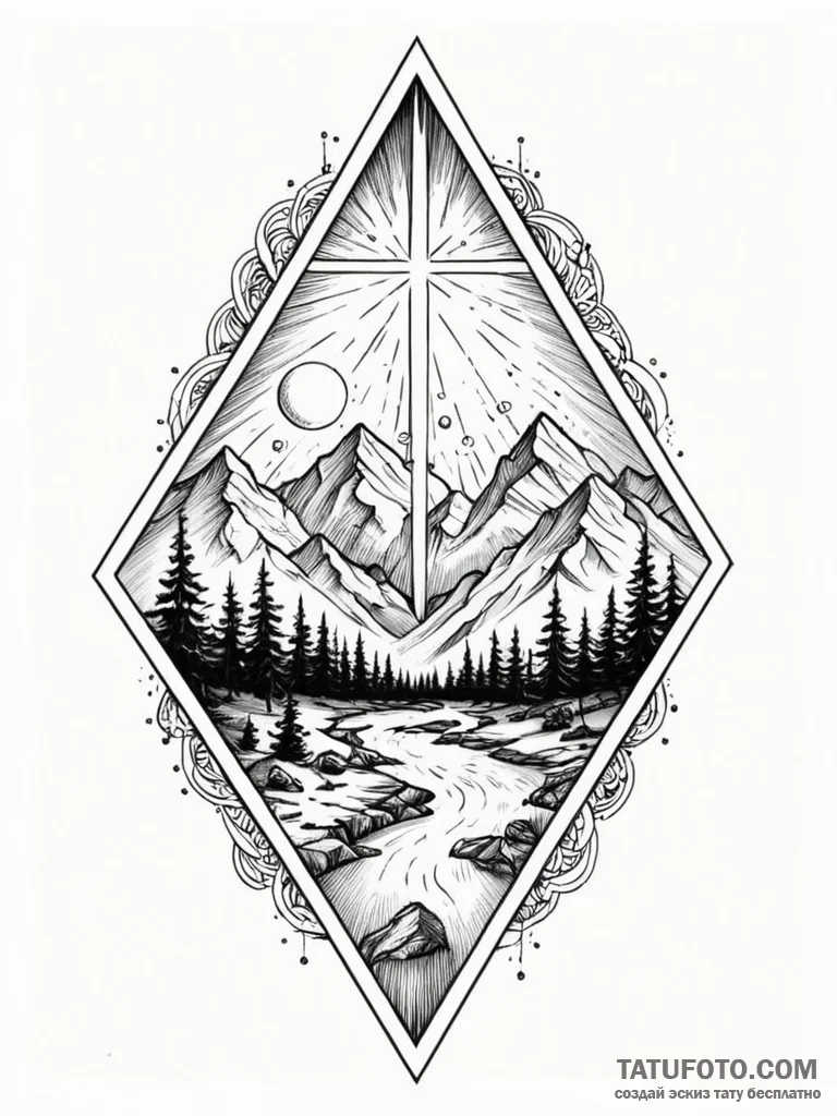 Tattoo sketch, prism of parallel worlds, a cl… — эскиз тату (№1752473568_0, 14.07.2025 06:12) — Tatufoto.com