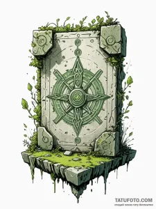 Tattoo sketch, forgotten lore tablet, an anci... - эскиз тату (№1752475416_0, 14.07.2025 06:43) — Tatufoto.com