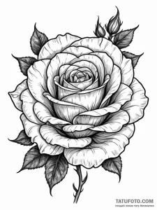 Tattoo sketch, unfolding memory rose, a beaut... - эскиз тату (№1752477022_0, 14.07.2025 07:10) — Tatufoto.com