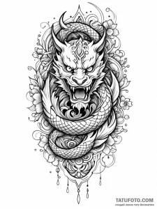 Tattoo sketch, neo-tribal tattoo art, a bold,... - эскиз тату (№1752477105_0, 14.07.2025 07:11) — Tatufoto.com