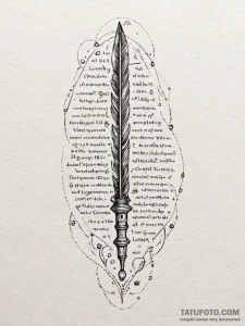 Tattoo sketch, quill of quiet computation, an... - эскиз тату (№1752477189_0, 14.07.2025 07:13) — Tatufoto.com