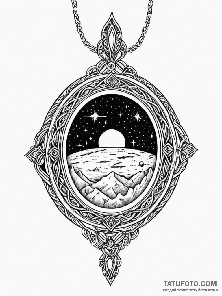 Tattoo sketch, locket of infinite universes,... - эскиз тату (№1752477777_0, 14.07.2025 07:22) — Tatufoto.com