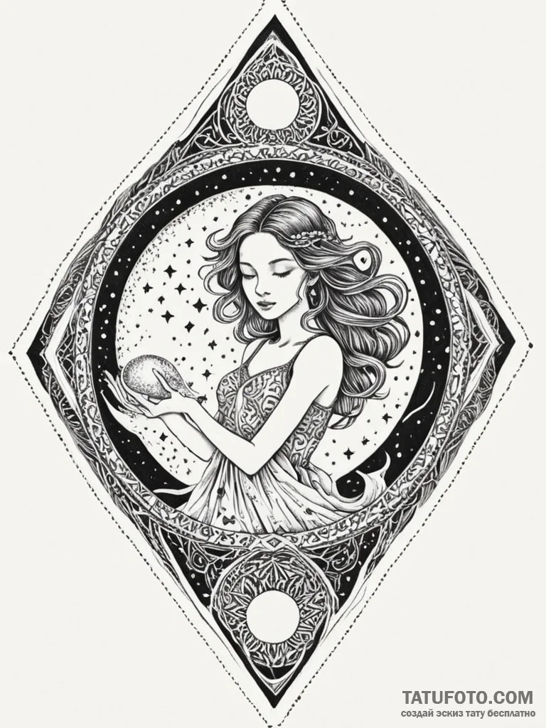Tattoo sketch, moonlight shadow weaver, a sub... - эскиз тату (№1752477860_0, 14.07.2025 07:24) — Tatufoto.com